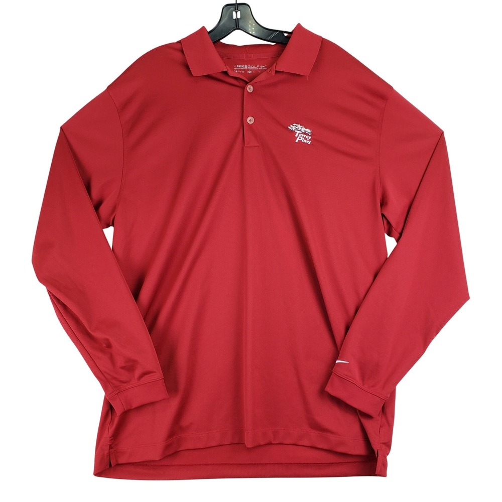 Nike Golf Dri-FIT Torrey Pines Polo Shirt Mens XL Red Athletic Performance